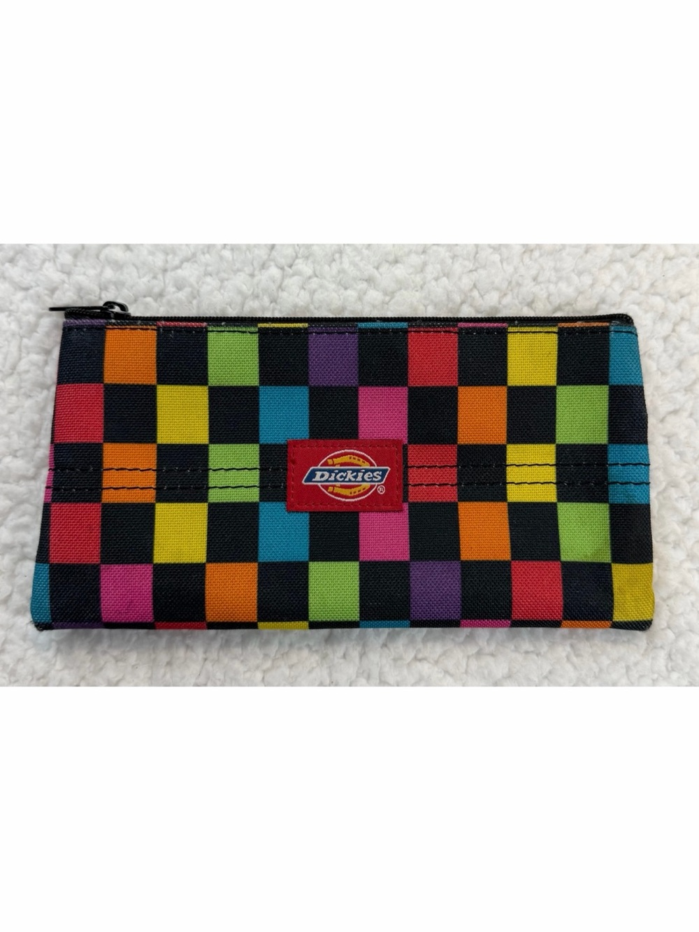 DICKIES • Rainbow Checkered Zip Pencil Pouch, OS